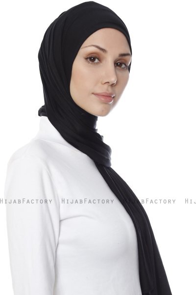 Farah - Svart Jersey Hijab