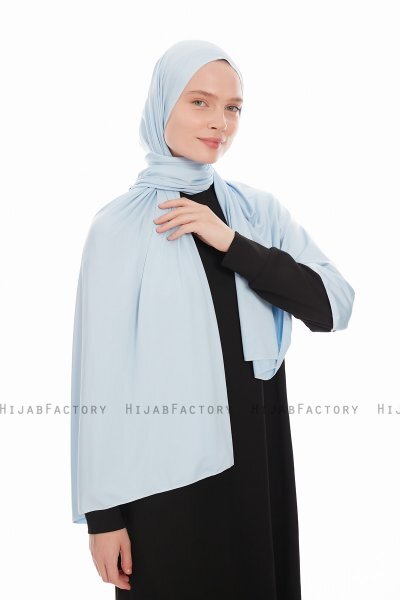 Farah - Ljusblå Jersey Hijab