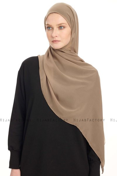 Chiffon Hijab - Mörk Taupe
