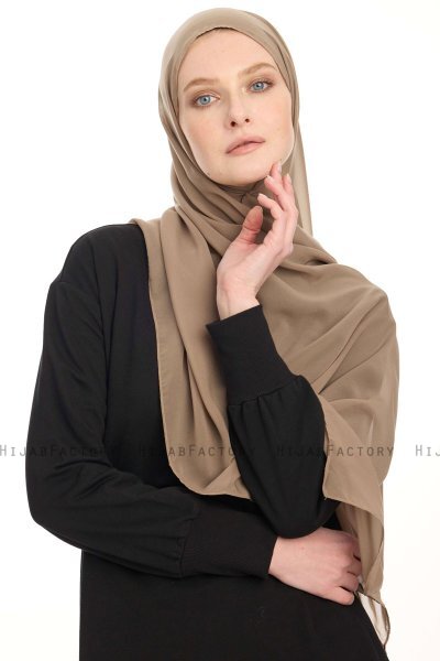 Chiffon Hijab - Mörk Taupe