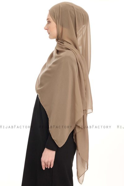 Chiffon Hijab - Mörk Taupe