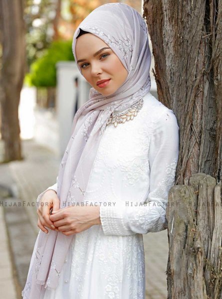 Abira - Gammelrosa Mönstrad Hijab - Sal Evi