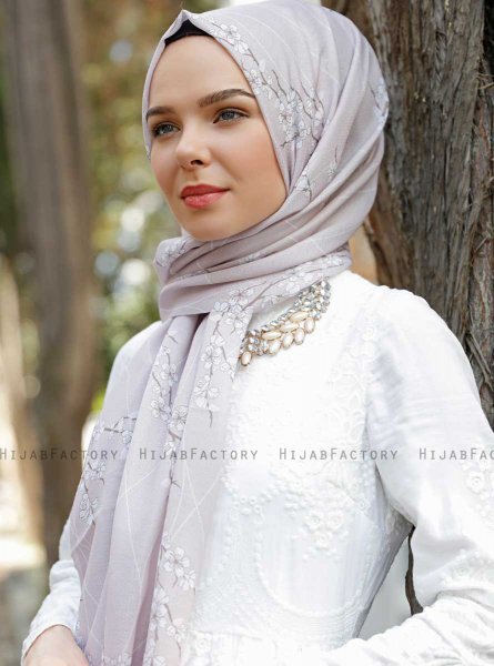 Abira - Gammelrosa Mönstrad Hijab - Sal Evi
