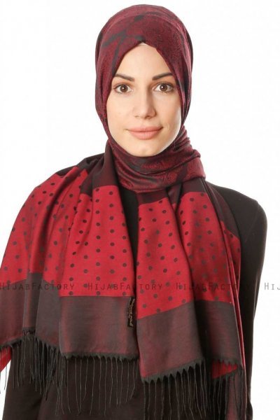 Alev - Bordeaux Mönstrad Hijab