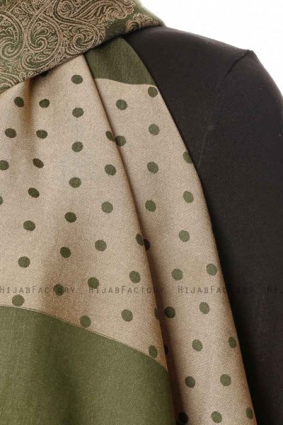 Alev - Khaki Mönstrad Hijab