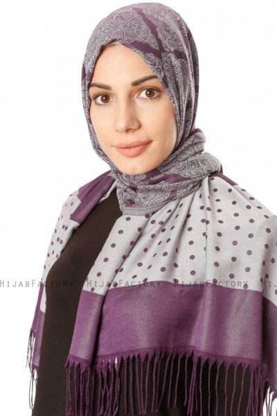 Alev - Lila Mönstrad Hijab