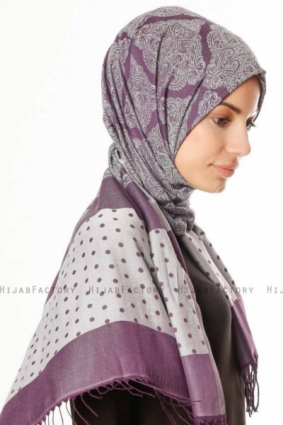 Alev - Lila Mönstrad Hijab