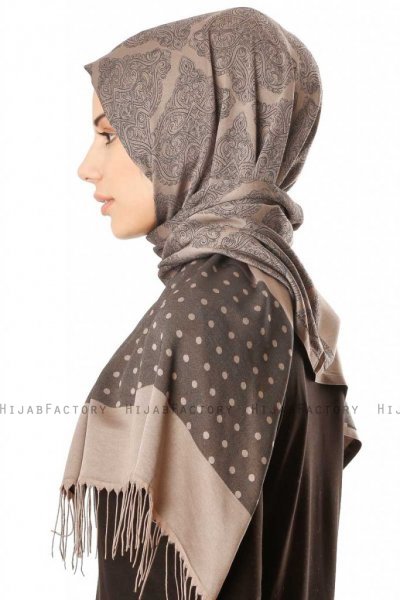 Alev - Taupe Mönstrad Hijab