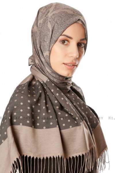 Alev - Taupe Mönstrad Hijab