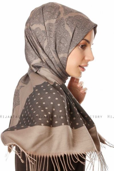 Alev - Taupe Mönstrad Hijab