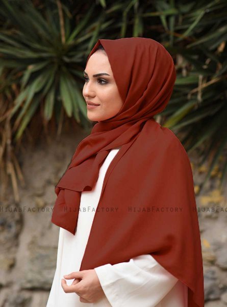 Alida - Mörk Tegelröd Bomull Hijab - Mirach