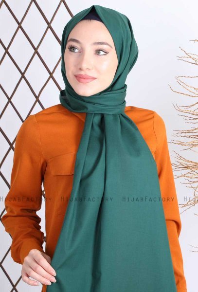Alida - Mörkgrön Bomull Hijab - Mirach