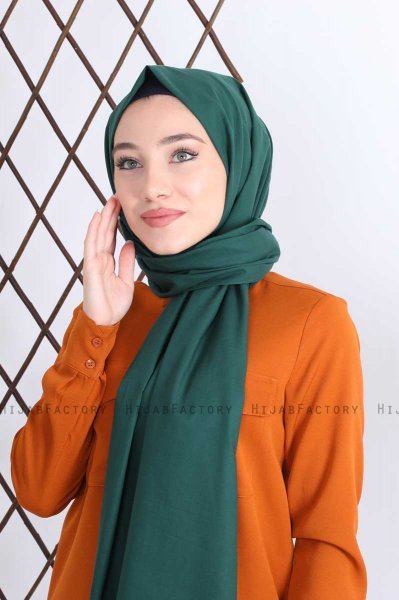 Alida - Mörkgrön Bomull Hijab - Mirach