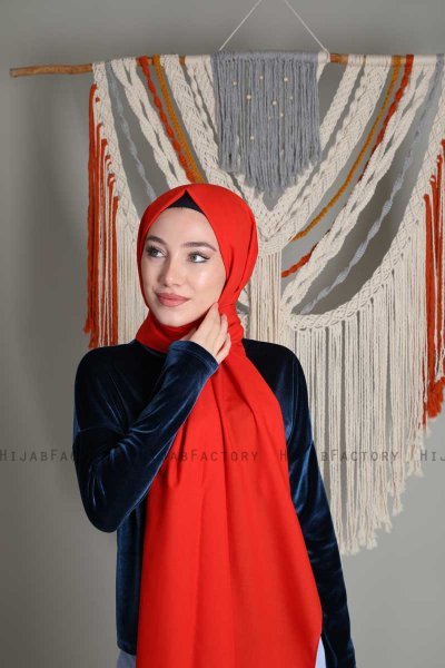 Alida - Röd Bomull Hijab - Mirach