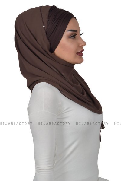 Alva - Brun Praktisk Hijab & Underslöja
