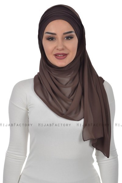 Alva - Brun Praktisk Hijab & Underslöja