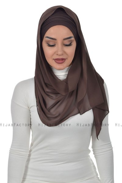 Alva - Brun Praktisk Hijab & Underslöja
