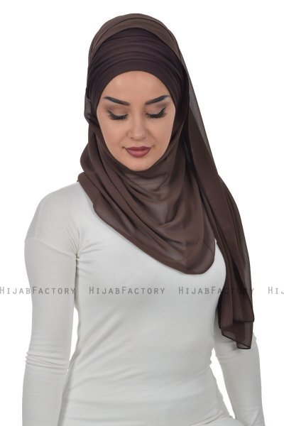 Alva - Brun Praktisk Hijab & Underslöja