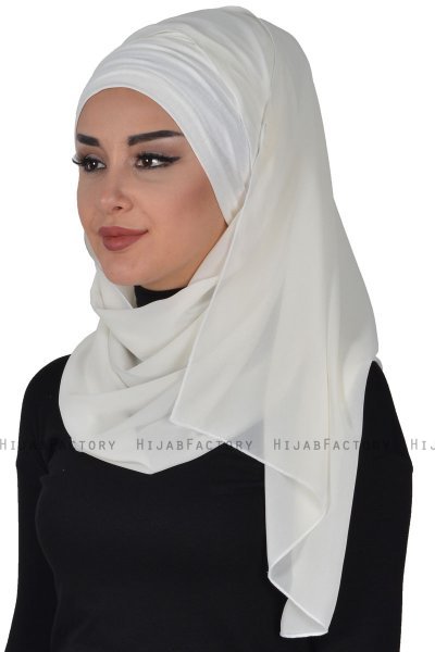 Alva - Creme Praktisk Hijab & Underslöja