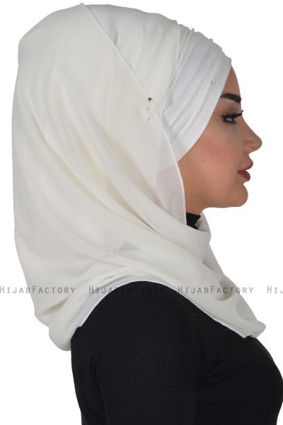 Alva - Creme Praktisk Hijab & Underslöja