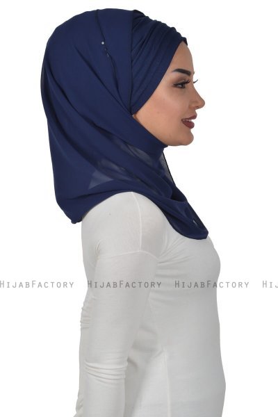 Alva - Marinblå Praktisk Hijab & Underslöja