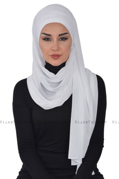 Alva - Vit Praktisk Hijab & Underslöja