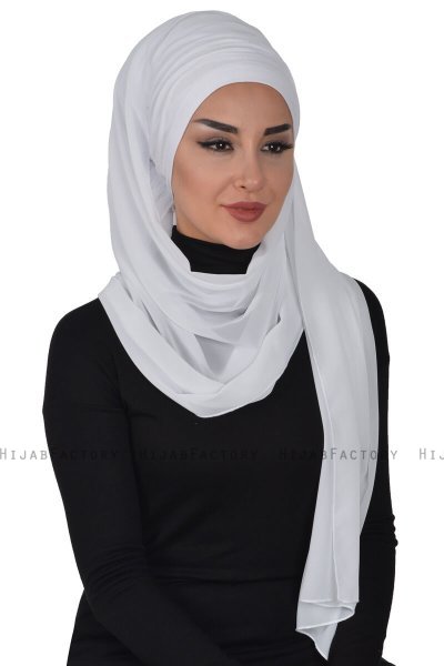 Alva - Vit Praktisk Hijab & Underslöja