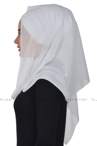 Alva - Vit Praktisk Hijab & Underslöja
