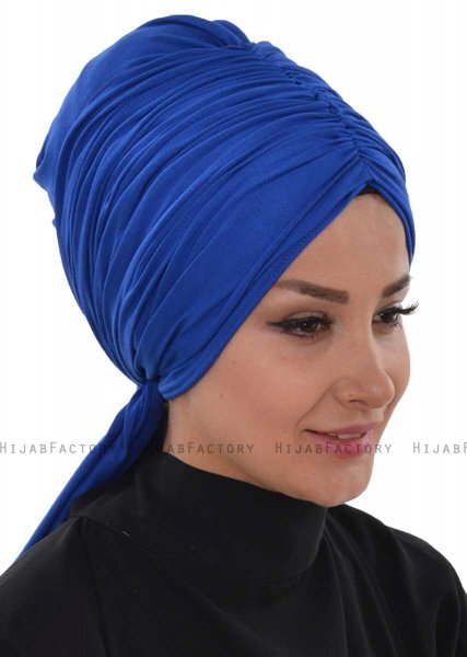 Amy - Blå Bomull Turban - Ayse Turban