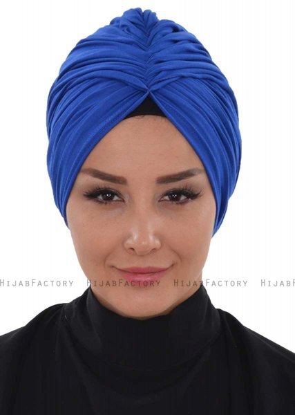 Amy - Blå Bomull Turban - Ayse Turban