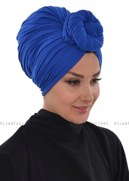 Amy - Blå Bomull Turban - Ayse Turban