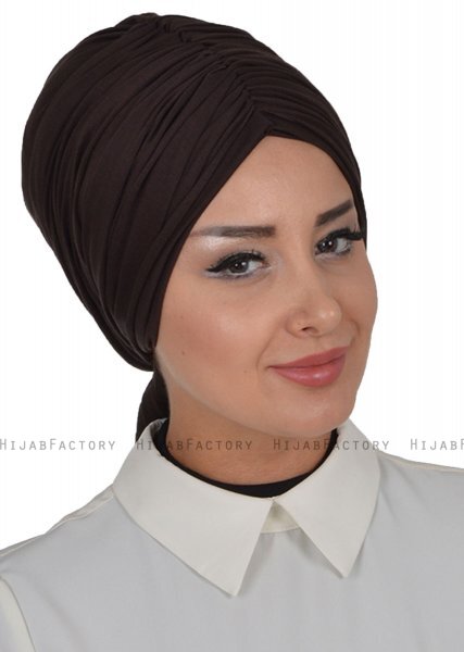 Amy - Brun Bomull Turban - Ayse Turban