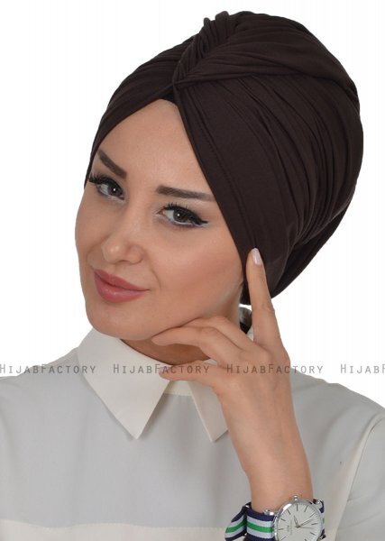 Amy - Brun Bomull Turban - Ayse Turban