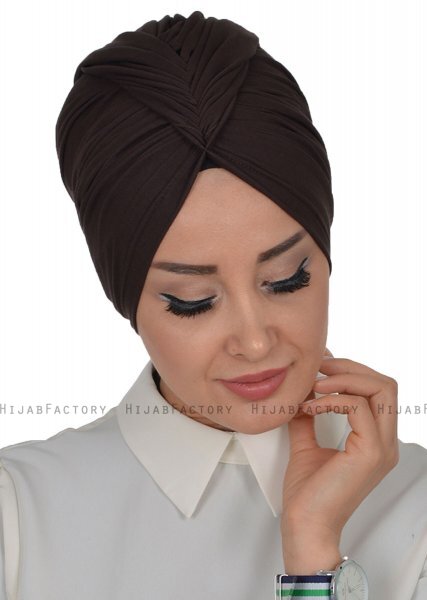 Amy - Brun Bomull Turban - Ayse Turban
