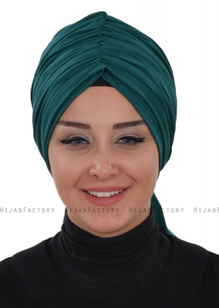 Amy - Mörkgrön Bomull Turban - Ayse Turban