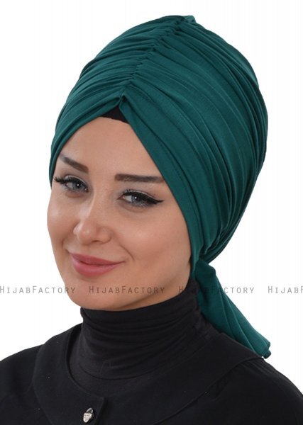 Amy - Mörkgrön Bomull Turban - Ayse Turban