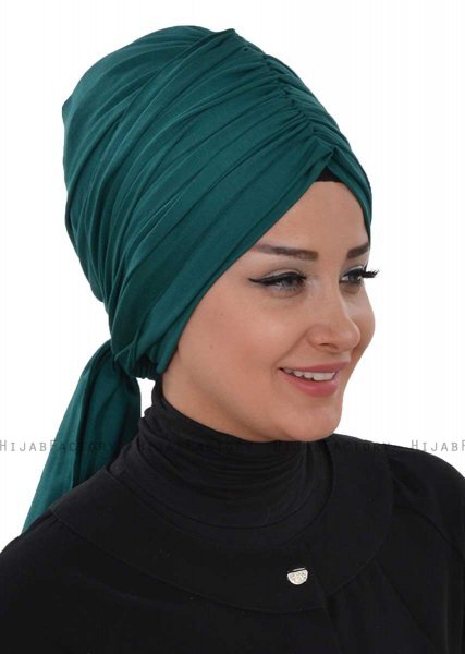 Amy - Mörkgrön Bomull Turban - Ayse Turban