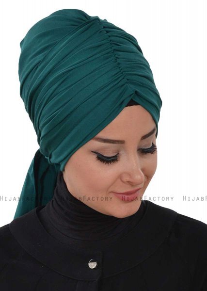 Amy - Mörkgrön Bomull Turban - Ayse Turban