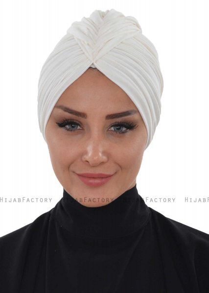 Amy - Offwhite Bomull Turban - Ayse Turban