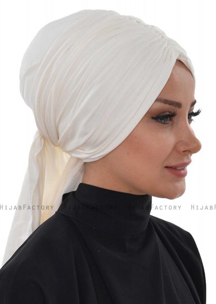 Amy - Offwhite Bomull Turban - Ayse Turban