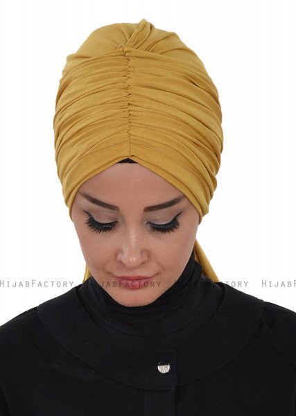 Amy - Senapsgul Bomull Turban - Ayse Turban