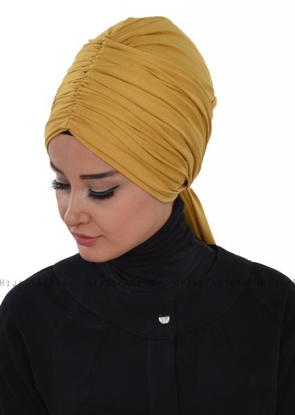 Amy - Senapsgul Bomull Turban - Ayse Turban