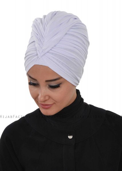 Amy - Vit Bomull Turban - Ayse Turban