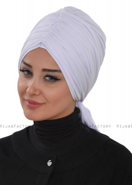 Amy - Vit Bomull Turban - Ayse Turban
