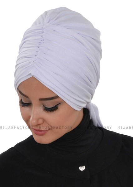 Amy - Vit Bomull Turban - Ayse Turban