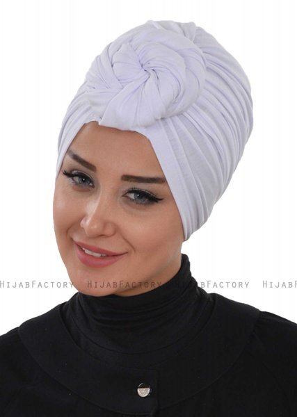 Amy - Vit Bomull Turban - Ayse Turban
