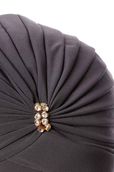 Arwa - Antracit Crepe Chiffon Turban - Sehr-i Sal