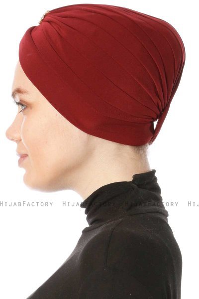 Arwa - Bordeaux Crepe Chiffon Turban - Sehr-i Sal