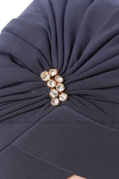 Arwa - Marinblå Crepe Chiffon Turban - Sehr-i Sal
