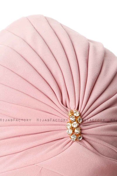 Arwa - Mörkrosa Crepe Chiffon Turban - Sehr-i Sal